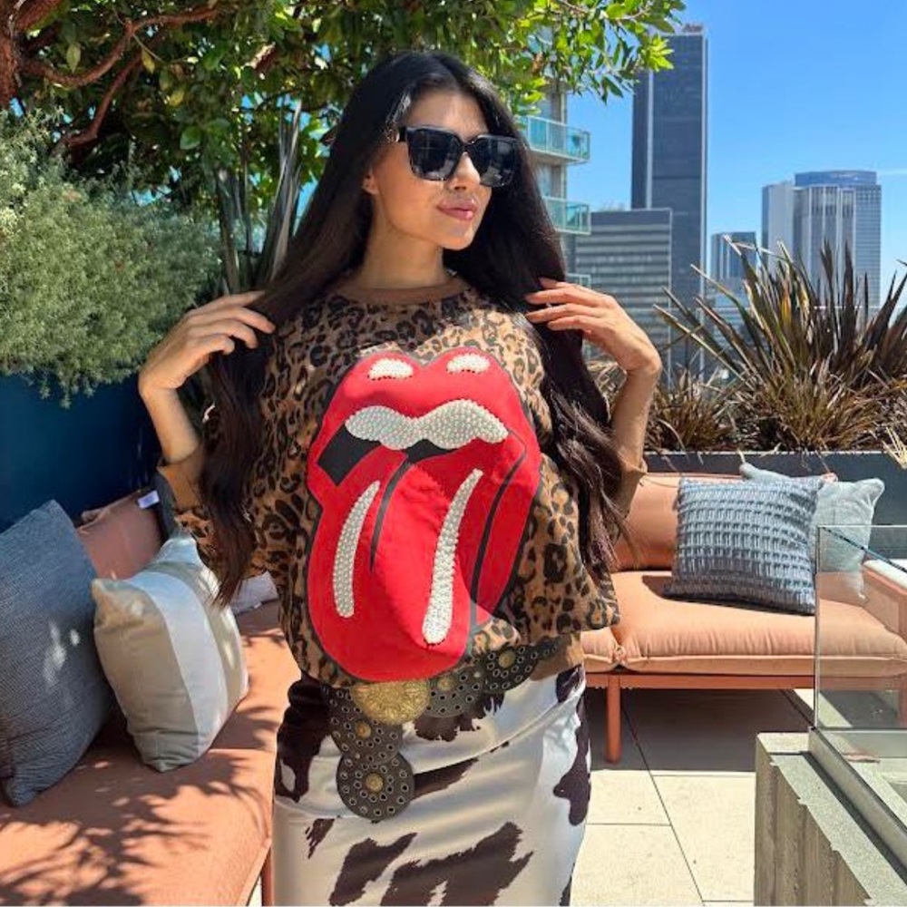 ShopEvelynne Leopard Print Tee with Red Graphic